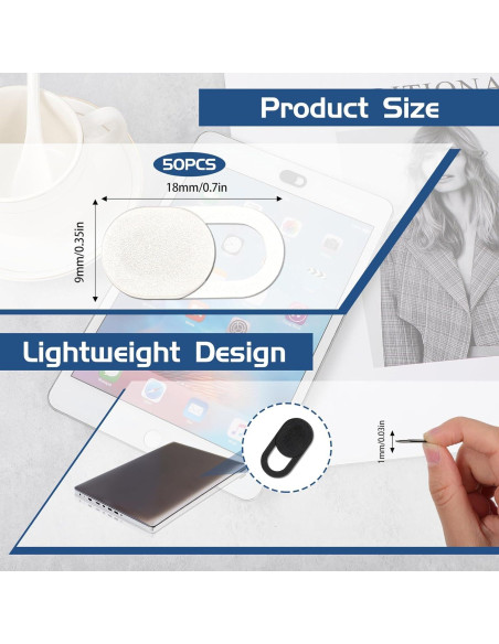 50 Pcs Cubierta de Webcam Universal JJUNW - Protección Privacidad