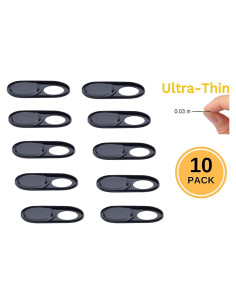 Cubierta de Webcam Foretra Negra Ultra Fina - Paquete de 10