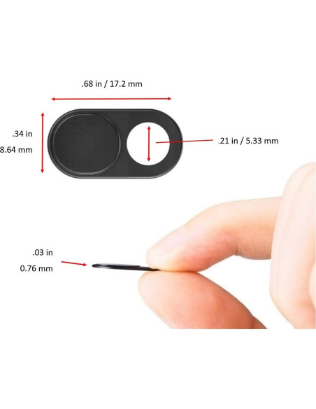 Cubierta de Webcam Foretra Negra Ultra Fina - Paquete de 10