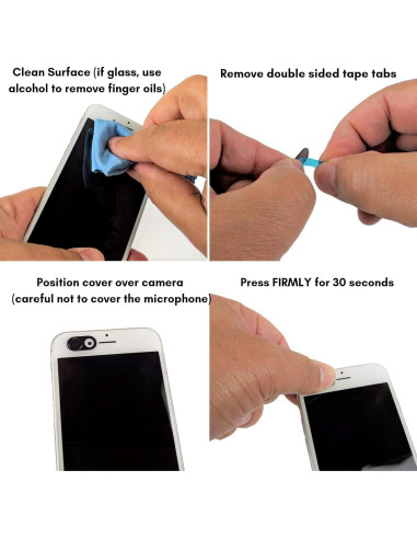 Cubierta de Webcam Foretra Negra Ultra Fina - Paquete de 10