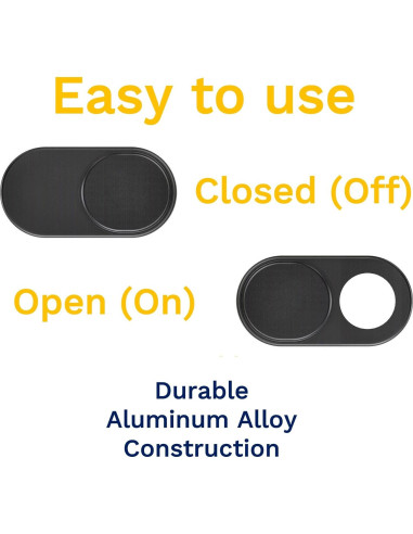 Cubierta de Webcam Foretra Negra Ultra Fina - Paquete de 10