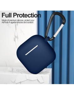 Funda de Silicona ATUAT para AirPods 4 - Azul Medianoche 2