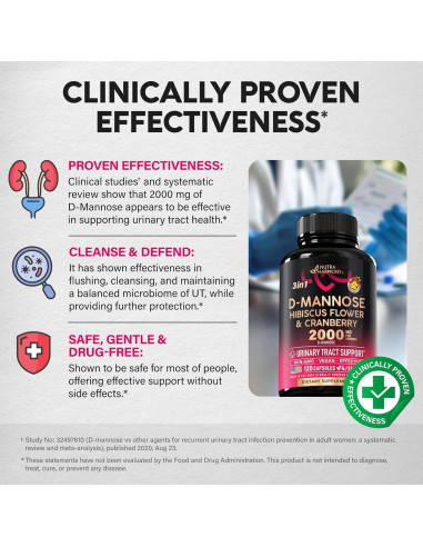 D-Mannose 2000mg Nutra Harmony con Arándano y Hibisco - 120 Cápsulas