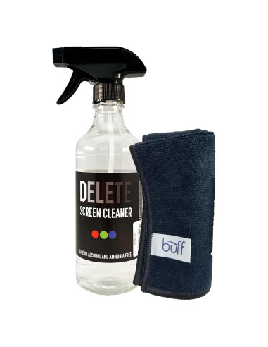 Kit Limpiador de Pantallas Delete 453.6ml + Paño Microfibra 30.48cm