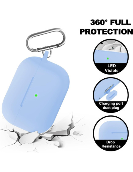Funda para AirPods Pro 2/1 MOLOPPO Azul Cielo con Llavero