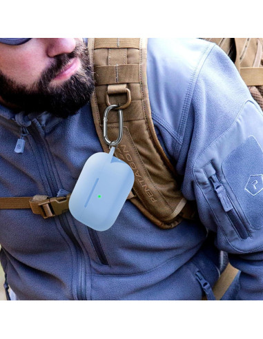 Funda para AirPods Pro 2/1 MOLOPPO Azul Cielo con Llavero