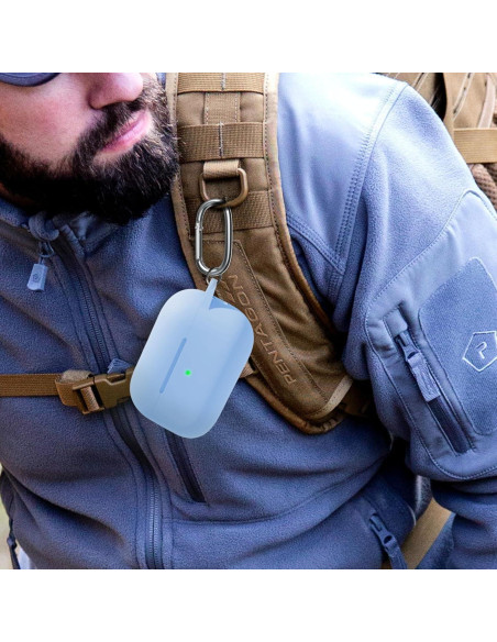 Funda para AirPods Pro 2/1 MOLOPPO Azul Cielo con Llavero