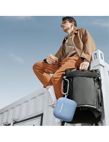 Funda para AirPods Pro 2/1 MOLOPPO Azul Cielo con Llavero