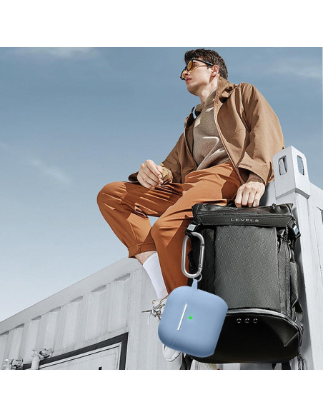 Funda para AirPods Pro 2/1 MOLOPPO Azul Cielo con Llavero