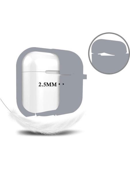 Funda Protectora Silicona Airpods Pro 2019 con Llavero Pom Pom Gris