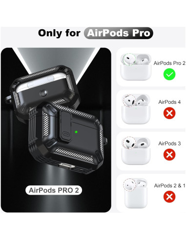 Funda Protectora RFUNGUANGO para AirPods Pro 2da Gen con Kit de Limpieza