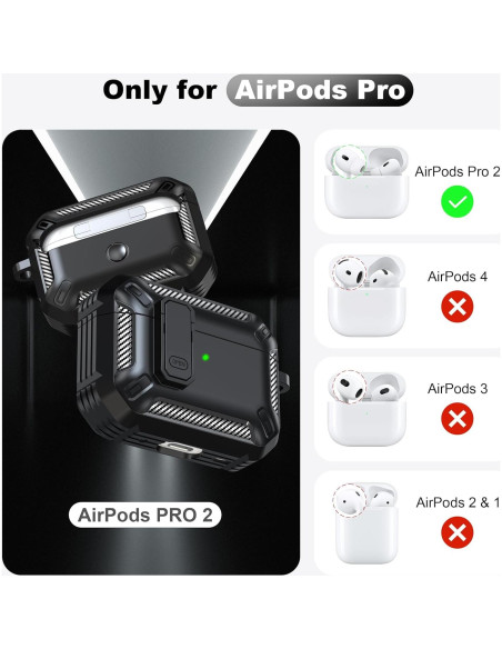 Funda Protectora RFUNGUANGO para AirPods Pro 2da Gen con Kit de Limpieza