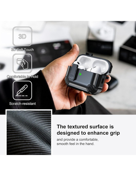 Funda Protectora RFUNGUANGO para AirPods Pro 2da Gen con Kit de Limpieza