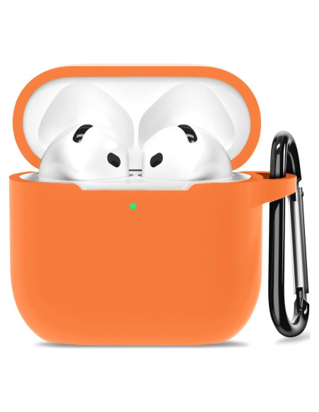 Funda de Silicona SATLITOG para AirPods 4 - Naranja Brillante