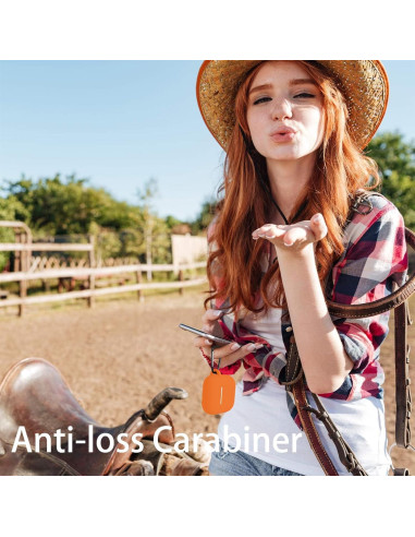 Funda de Silicona SATLITOG para AirPods 4 - Naranja Brillante