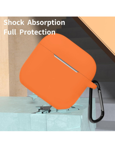 Funda de Silicona SATLITOG para AirPods 4 - Naranja Brillante