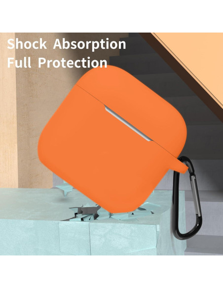 Funda de Silicona SATLITOG para AirPods 4 - Naranja Brillante