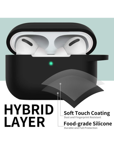 Funda de Silicona Protectora GMUDA para AirPods Pro 1/2 - Negro
