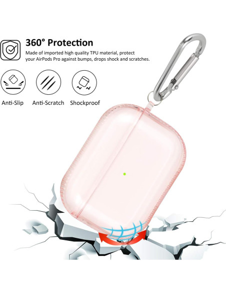Funda Protectora KOREDA Rosa para AirPods Pro 1 y 2 Gen Funda Protectora KOREDA Rosa para AirPods Pro 1 y 2 Gen