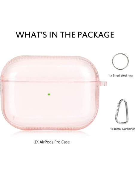 Funda Protectora KOREDA Rosa para AirPods Pro 1 y 2 Gen Funda Protectora KOREDA Rosa para AirPods Pro 1 y 2 Gen