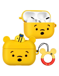 Funda de Silicona Boaretiu Oso Kawaii Amarillo para AirPods Pro
