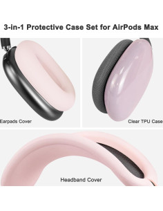 Kit de Protección SOULWIT para AirPods Max - Funda TPU y Almohadillas Silicona 2
