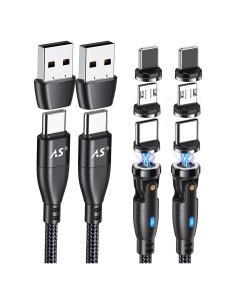 Cable de carga magnético A.S 360 Pro USB C 100W 2Pack 1m/1.8m