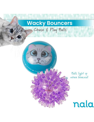 Pelotas LED Wacky Bouncers Nala - Juguete para Gatos - 4 Pzas