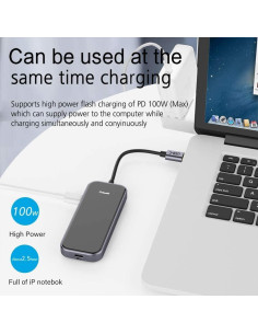 Hub USB C 5 en 1 QGeeM con HDMI 4K y Carga Rápida PD 2