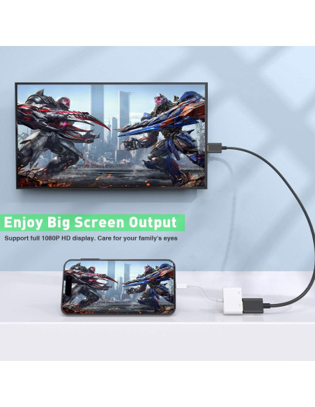 Adaptador HDMI Digital USB-C 4K Hatuge para iPhone y iPad Adaptador HDMI Digital USB-C 4K Hatuge para iPhone y iPad