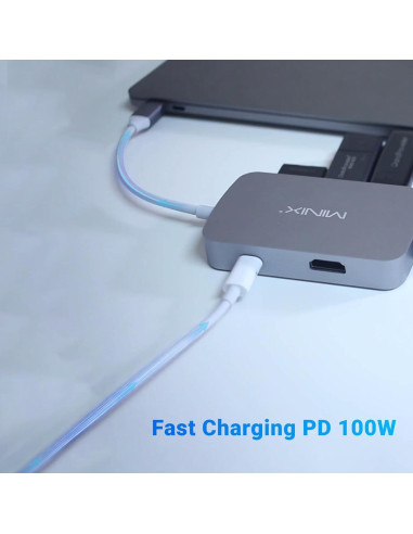 Adaptador USB C MINIX Hub 7 en 1 4K HDMI Ethernet Gigabit