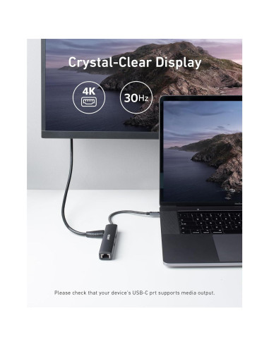 Adaptador Hub USB-C Anker A8338 5 en 1 HDMI 4K Ethernet