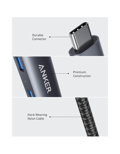 Adaptador Hub USB-C Anker A8338 5 en 1 HDMI 4K Ethernet