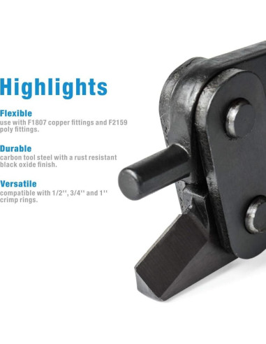 IWISS Herramienta Eliminación Anillos Crimpado PEX 1,27-2,54 cm