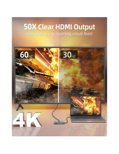 Hub USB C 8 en 1 SAN ZANG MASTER con HDMI 4K, Ethernet y Carga 100W 2