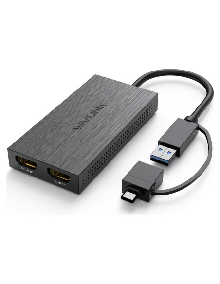 Adaptador WAVLINK USB 3.0/USB-C a Doble HDMI 1080p