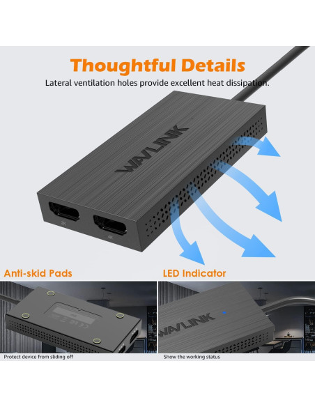 Adaptador WAVLINK USB 3.0/USB-C a Doble HDMI 1080p