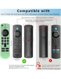 Funda de Silicona Antideslizante Pinowu para Control Remoto Fire TV Stick 4K 2024 2