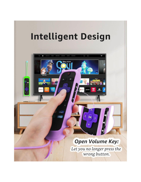 Funda de Silicona para Control Remoto Roku ONEBOM 2 Pack Verde/Púrpura
