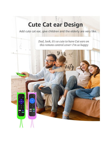 Funda de Silicona para Control Remoto Roku ONEBOM 2 Pack Verde/Púrpura