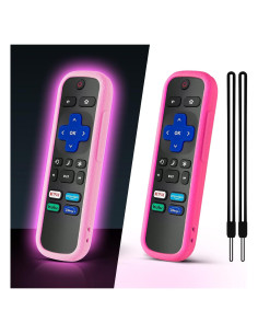 Funda de Control Remoto Roku OneBom 2 Pack Rosa y Rojo