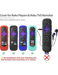 Funda de Silicona DUOLAXMENG para Control Remoto Roku - Rojo y Azul 2