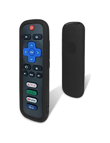 Funda Protectora de Silicona para Control Remoto Roku - Negro