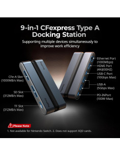 Lector de Tarjetas 9 en 1 SMALLRIG CFexpress Tipo A USB-C 2