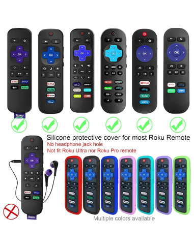 Funda Protectora de Silicona para Control Remoto Roku - Negro