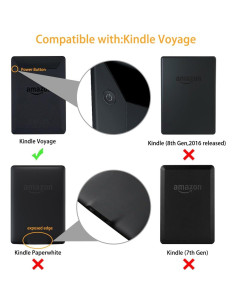 Funda Protectora WALNEW para Kindle Voyage 2014 - Cuero PU Delgado 2