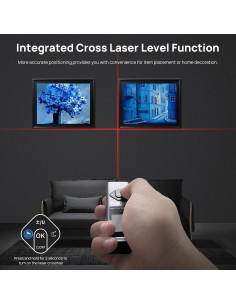 Medidor láser MAYSYU 60m con pantalla LCD y USB-C 2