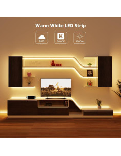 Luz de Tira LED Lepro 10m 12V Blanco Cálido 300 LEDs Paquete de 2 2