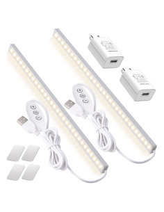 2Pack Luces LED Bajo Gabinete DWEPTU USB Regulables 30.5cm