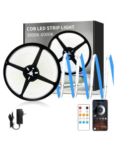 Tira LED COB 15.24m Yeewhale 6000K Regulable con Control Remoto